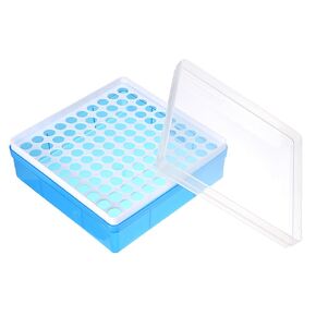 YOKIVE Tube Rack, Polypropylene Test Tube Rack Holder | Great for 1.5ml, 2ml Lab Test Tube(Blue, 100-Sockets)