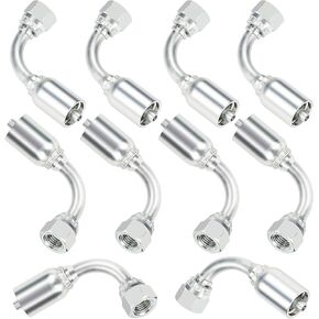 1/4'' Hydraulic Fittings 90 Degree, 1/4'' JIC × 1/4'' Hose, Size #04 Hydraulic Hose Repair Kit, 10PCS