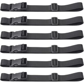 Nylon Strap with Buckle, Quick Release Short Adjustable Straps with Buckles, Securing Tie Down Straps for Backpacking, Compression Golf Bag, Camping Outdoor Activities 1" x 47" 6Pcs