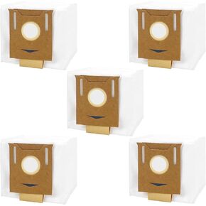 T8 Vacuum Dust Bags Compatible with Ecovacs Deebot Ozmo T8/T8+ T8 AIVI, N8 Pro Plus/N8 Pro, DX93, DDX96 Vacuum Cleaner, Fit Yeedi Vac Station 2.5L Auto-Empty Station Garbage Collection, 5 Pack