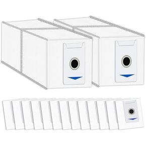 (15 Pack) Replacement Dust Bags Compatible With ECOVACS DEEBOT T30 Omni/ T30 Pro Omni/ T30S Combo/Yeedi M12 Pro+ Robot Vacuum, With Activated Carbon Filter layer, Self-Empty Dock Disposable Bags