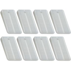 Qualihome Plastic Shims for Leveling - Flexible Plastic Shim - Strong Plastic Wedge Set - Nonslip Furniture Levelers - Multi-Purpose Plastic Wedges, Table Stabilizers, Toilet Shims – White, 20-Pack
