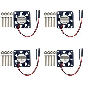 3007 مروحة تبريد 30 × 30 × 7 مم مروحة تبريد خارجية بدون فرشاة 3.3 فولت 5 فولت متوافقة مع Raspberry Pi 4 3B+ 3B 2B B+ (4 حزم، موصل JST)