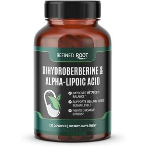 Refined Root Dihydroberberine 300mg with Alpha Lipoic Acid 600mg Supplement - Extra Strength Berberine Supplement with Alpha-Lipoic Acid (ALA) - Advanced Dihydroberberine Supplement for Optimal Health