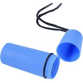 Waterproof Storage Bottle Container with Lanyard – Floating Dry Box for Kayak, Canoe, Boat, Diving, Snorkeling – Watertight Plastic Case with Hook, Rope, O-Ring Seal for Outdoor Camping (Blue)