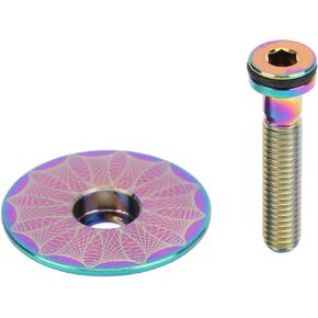 Jadeshay 28.6mm Bike Headset Top Cap with Bolt, Titanium Alloy Bicycle Stem Cover for Road & Mountain Bikes