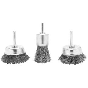 Performance Tool W1226 1/4 Shank Heavy Duty Cup Brush Set - Includes 1-Inch and 3-Inch Brushes, Compatible with Any Power Drill