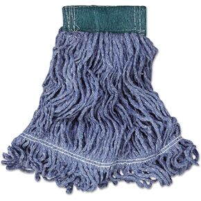 Rubbermaid Commercial D252BLU Super Stitch Blend Mop Head, Medium, Cotton/Synthetic, Blue, 6/Carton