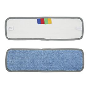Boardwalk MFM185BCFDZ Microfiber Mop Head, Blue, 18 x 5, Split Microfiber, Hook & Loop Back, Dozen