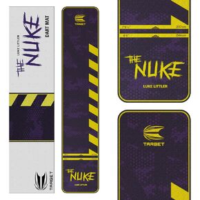 TARGET Darts Luke Littler Dart Mat, The Nuke Darts Mat | Dart Oche Mat with Soft Tip and Steel Tip Throw Line Distances | Non Slip Carpet Mats for Floor and Dart Tips Protection