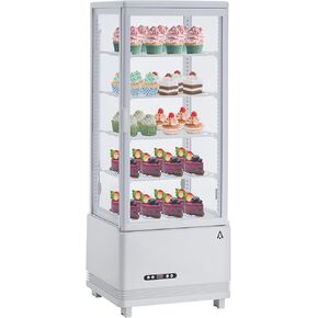 Commercial Display Refrigerator - 3.46 Cu.Ft. Countertop Pastry Display, Upright Beverage Merchandiser, Adjustable Shelves, Interior Led Lighting, for Supermarkets, Bakeries, Coffee Shops