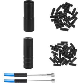 cobee 50 pcs Bike Cable End Caps, Black plastic Bike Brake Cable End, cable end crimps, throttle cable end fittings, Bicycle Shift, and Brake Cable End Cap for Road Mountain Bicycle