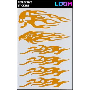 Reflective Sticker Pack (Yellow)- Self-Adhesive Reflective Stickers for Helmet, Bike, Motorcycle, Car & ATVs - Durable Reflective Decals for Nighttime Safety - Bike Reflectors Stickers