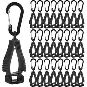 24PCS Glove Clips for Work Glove Holders Clip, Work Safety Clip Glove Keeper Glove Belt Clip Guard Labor Worker Glasses Helmets Hanger Clamp Catcher Belt Holder for Construction Workshop, Black