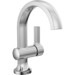 Delta Faucet Albion Single Hole Bathroom Faucet, Gold Single Handle Bathroom Faucet, Bathroom Sink Faucet, Metal Push Pop-Up Drain Assembly, 1.2 GPM Flow Rate, Champagne Bronze 15855LF-CZ