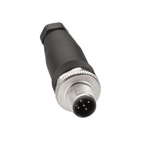 XZCC12MDM50B Male Connector, Straight, M12, 4 Pins, Pg 7 Cable Gland