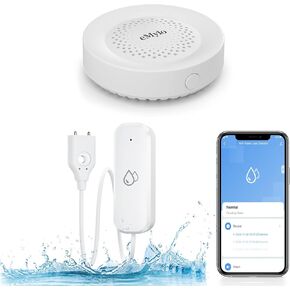 eMylo WiFi Water Leak/Water Level 2-in-1 Detector & Smart 100dB Adjustable Alarm, Defence Alarm Kit, APP Smart Push, Remote Control & App Sharing, Linkage, Easy Installation