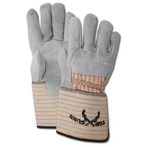 MAGID TG628E Top Gunn Select Cow Split Leather Palm-Rubberized Cuff, Large, Gray, Large (Pack of 12)
