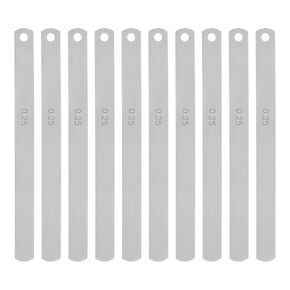 HARFINGTON 10pcs Mn Steel Feeler Gauge 0.25mm Thickness 150mm Length Metric Filler Thickness Gage Gap Measuring Tool Single Blade