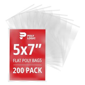 Clear 4" x 12" Flat Poly Mailer Bags 2 Mil Thick (200-Pack) | Plastic Flat Polybags for Shipping, Mailing, Packaging & Storage | Small Poly Bags Heavy-Duty