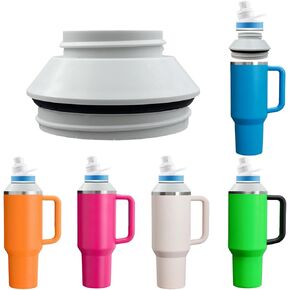 Tumbler Adapter for Stanley to Cirkul, Adapter Fits 40 Oz Stanley Quencher H2.0 FlowState Tumblers, BPA Free Plastic, Food Grade Silicone, Leak Proof(White)