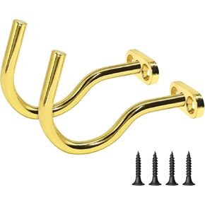 2pcs Billiards Bridge Hook with 4 Mounting Screws, Pool Ball Rack Hook for Pool Table Accessories Storage, Great for Pool Cues Bridge Sticks, Pool Ball Triangle Rack and More