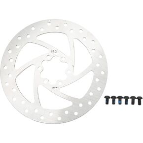 Tissting 160mm Disc Brake Rotor Stainless Steel Electric Scooter Disc Brake Rotor with 6 Screws, 6 Bolt Disc Brake Rotor for MTB Mountain Road Bicycle