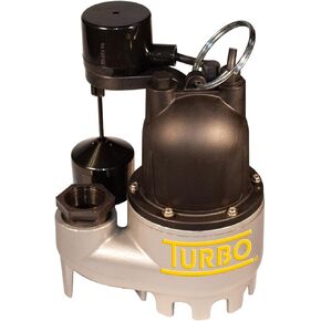 Turbo 1/3HP Cast Iron Submersible Sump Pump with Vertical Switch