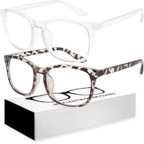 2 Pack Blue Light Glasses For Woman/Men, Reading Glasses Blue Light Blocking Glasses Computer Bluelight Glasses