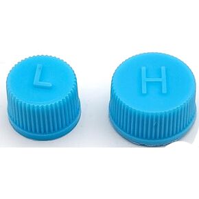 2pcs Blue Replacement Valve Caps for Car Air Conditioning, Leakproof R134a AC System Charging Port Caps (High and Low Pressure)