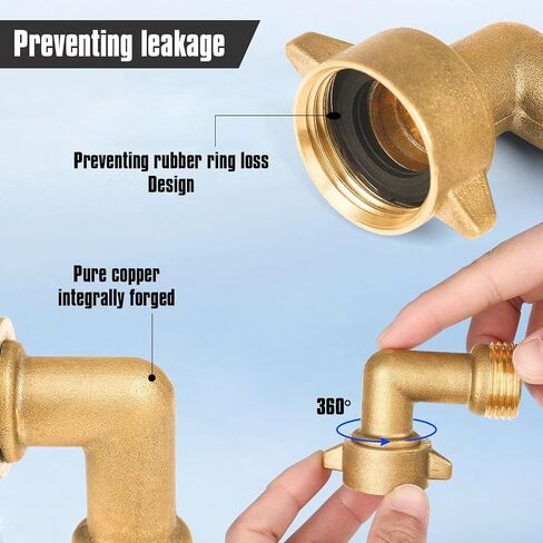 2pack خرطوم الكوع 90 درجة لRV، WUFOTY محول خرطوم مياه الشرب، لخرطوم المياه RV، اتصال مدخل مدينة RV، حديقة سكنية في الهواء الطلق صنبور خرطوم الكوع، 3/4 "تركيبات خرطوم النحاس الصلب العربة in Saudi Arabia