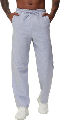 THE GYM PEOPLE Men's Baggy Sweatpants Lightweight Lounge Open Bottom Athletic Workout Pants with Pockets in Saudi Arabia
