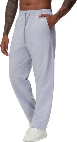 THE GYM PEOPLE Men's Baggy Sweatpants Lightweight Lounge Open Bottom Athletic Workout Pants with Pockets in Saudi Arabia
