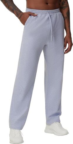 THE GYM PEOPLE Men's Baggy Sweatpants Lightweight Lounge Open Bottom Athletic Workout Pants with Pockets in Saudi Arabia