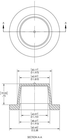 Caplugs ZWF31Q1 Plastic Tapered Cap and Plug with Wide Thick Flange WW-WF-31, PE-LD, Cap OD 1.731" Plug ID 1.975", Yellow (Pack of 10) in Saudi Arabia