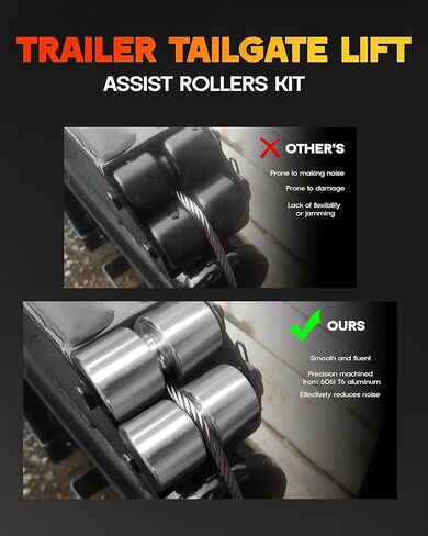 4-Pack GL1 GMNR925 Trailer Tailgate Lift Assist Rollers Kit for Gorilla Trailer Tailgate, Rollers Pins Washers Rings Replacement Parts, Easy Lift Gate etc Lift Assist in Kuwait