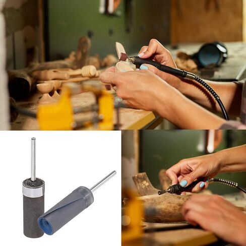 HARFINGTON 10pcs Abrasive Sandpaper Rolls 1000 Grit 2.35mm Shank Sanding Drums Sleeves Cylinder Grinding Head for Woodworking Glass Metal Polishing in Kuwait