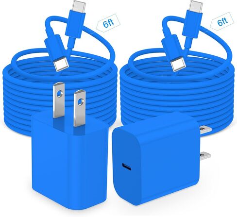 iPhone 15 Charger Fast Charging,20W USB C Fast Charger for iPhone 15/15 Plus/Pro Max, iPad Pro 12.9/11 inch, iPad Air 5th/4th, iPad 10th, 2Pack Type C Wall Charger Block with 6FT Long USB C to C Cable in Saudi Arabia