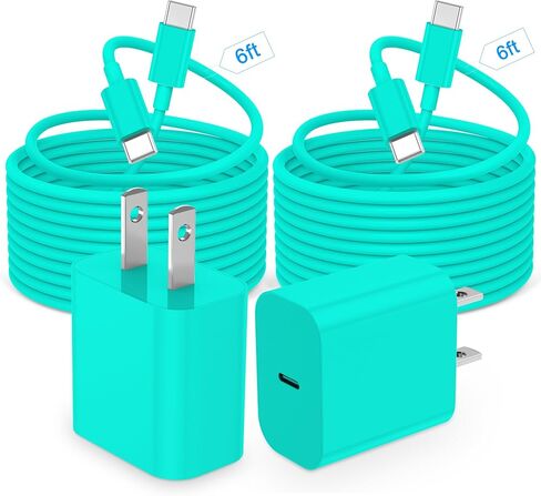 iPhone 15 Charger Fast Charging,20W USB C Fast Charger for iPhone 15/15 Plus/Pro Max, iPad Pro 12.9/11 inch, iPad Air 5th/4th, iPad 10th, 2Pack Type C Wall Charger Block with 6FT Long USB C to C Cable in Saudi Arabia
