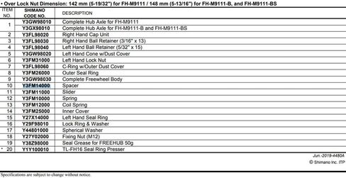 SHIMANO Spares FH-M9011 Spacer in Saudi Arabia