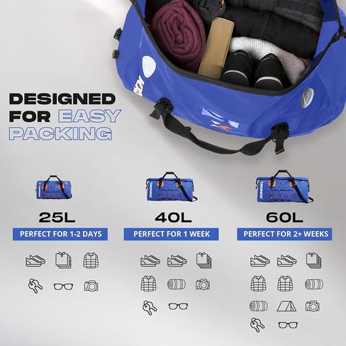 KRONOX Waterproof Duffel Bag Large - Heavy-Duty Drybag Waterproof Bags for Boating. Ideal as a Boat Bag, Camping Duffle Bag and Waterproof Luggage in Saudi Arabia