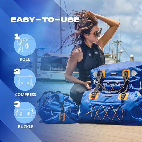 KRONOX Waterproof Duffel Bag Large - Heavy-Duty Drybag Waterproof Bags for Boating. Ideal as a Boat Bag, Camping Duffle Bag and Waterproof Luggage in Saudi Arabia