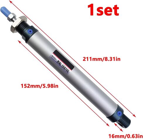 Antrader Pneumatic Air Cylinder MAL25 X 150,25mm Bore 150mm Stroke Air Cylinder Double Action with Y Connector and Quick Fitting Set in Saudi Arabia