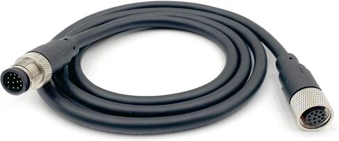 1Meter M12 12 Pins Connector Cable, Male to Female Straight Circular Connector Molding Cable A Code Industrial Molded Cable IP67 Waterproof Unshielded PVC Cable 30V 1.5A AC/DC AWG26（3.28ft） in Saudi Arabia