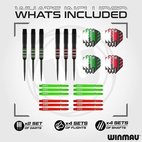 Winmau Darts - Masters Pro Premium Bristle Dartboard Set - Includes Dart Board, Darts, Flights, Shafts and Oche Strip - Professional Steel Tip Dartboard Set for Adults in Kuwait