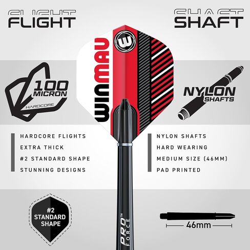 Winmau Darts - Masters Pro Premium Bristle Dartboard Set - Includes Dart Board, Darts, Flights, Shafts and Oche Strip - Professional Steel Tip Dartboard Set for Adults in Kuwait