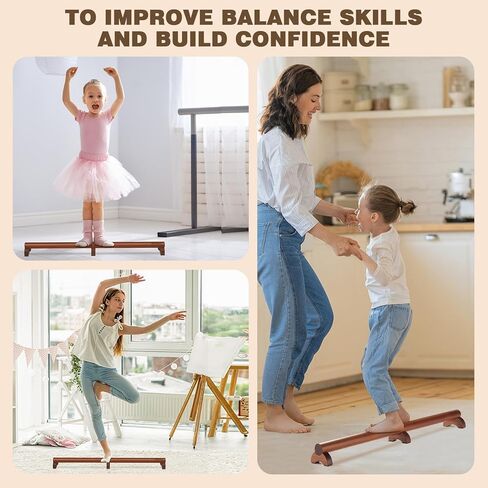 Balance Beam 40 Inch Beam, Feet Arch Relief, Wood Gymnastics Beam for Home Use, Anti-Slip Balance Beam for Kids Fun Balance Practice, Foot Stretcher Massage for Fasciitis Therapy Ankle Relaxing in Saudi Arabia