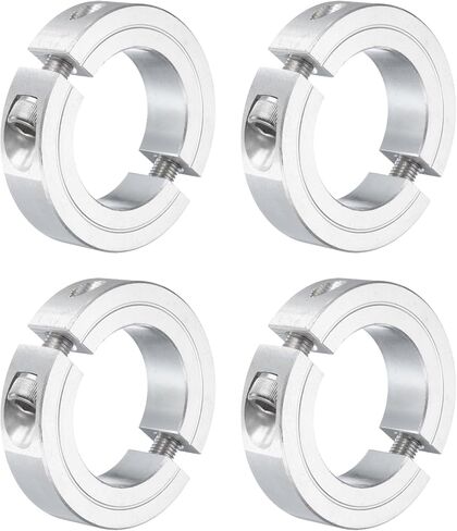 uxcell 4 قطع مزدوجة المشبك على طوق العمود لعمود 1-5/8 بوصة، طوق تثبيت من قطعتين 2-5/8 بوصة OD، سمك 11/16 بوصة، مجموعة سبائك الألومنيوم مشبك طوق مقسم المسمار in Kuwait