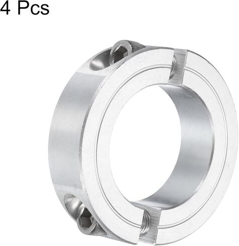 uxcell 4 قطع مزدوجة المشبك على طوق العمود لعمود 1-5/8 بوصة، طوق تثبيت من قطعتين 2-5/8 بوصة OD، سمك 11/16 بوصة، مجموعة سبائك الألومنيوم مشبك طوق مقسم المسمار in Kuwait