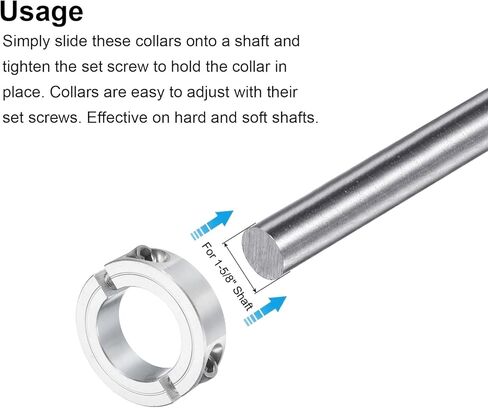 uxcell 4 قطع مزدوجة المشبك على طوق العمود لعمود 1-5/8 بوصة، طوق تثبيت من قطعتين 2-5/8 بوصة OD، سمك 11/16 بوصة، مجموعة سبائك الألومنيوم مشبك طوق مقسم المسمار in Kuwait